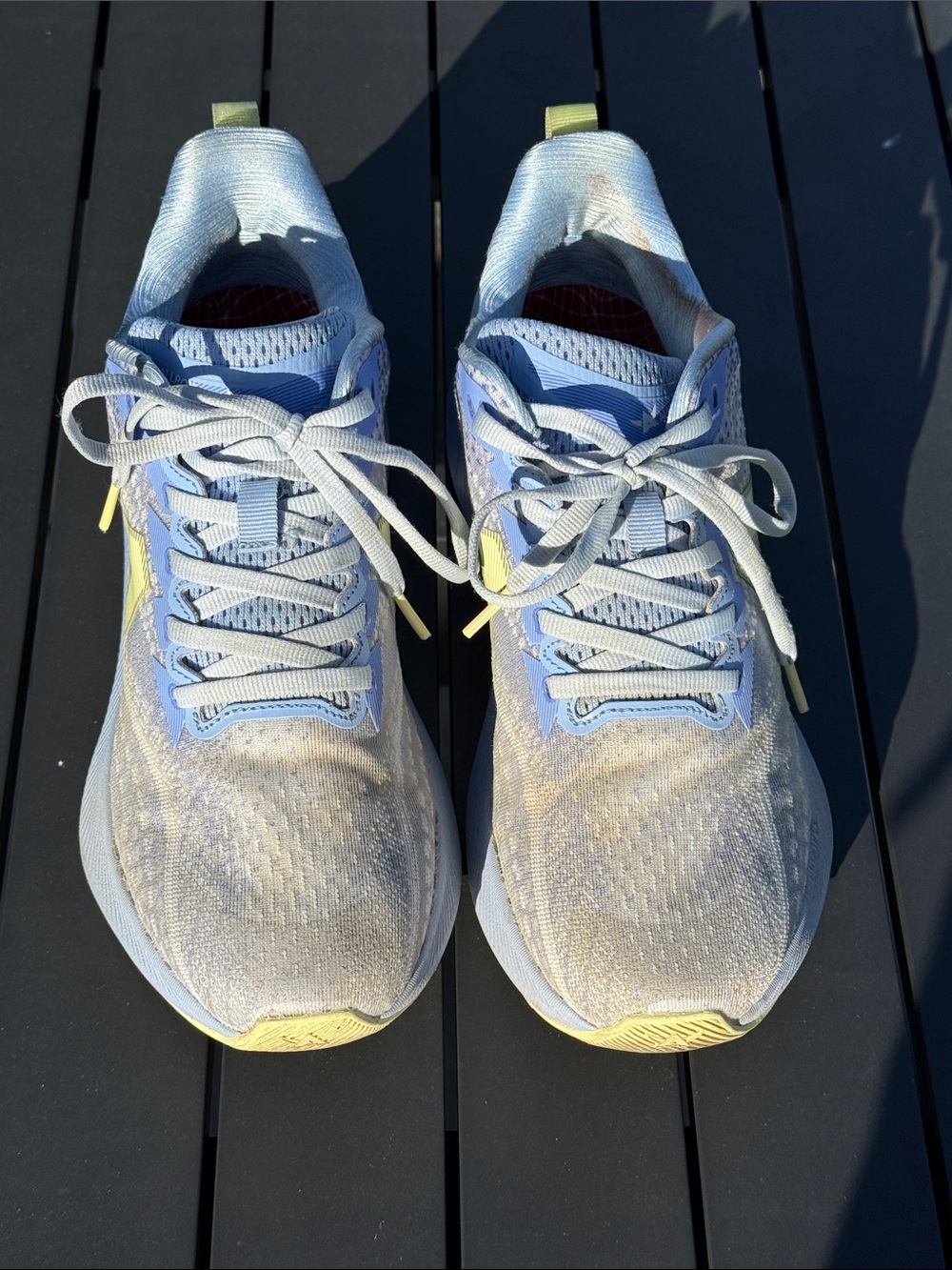 Mephisto Women's Pale Blue and Yellow Running Sneakers